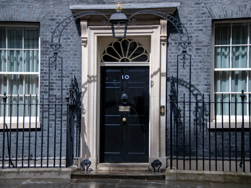 The entrance to 10 Downing Street in London