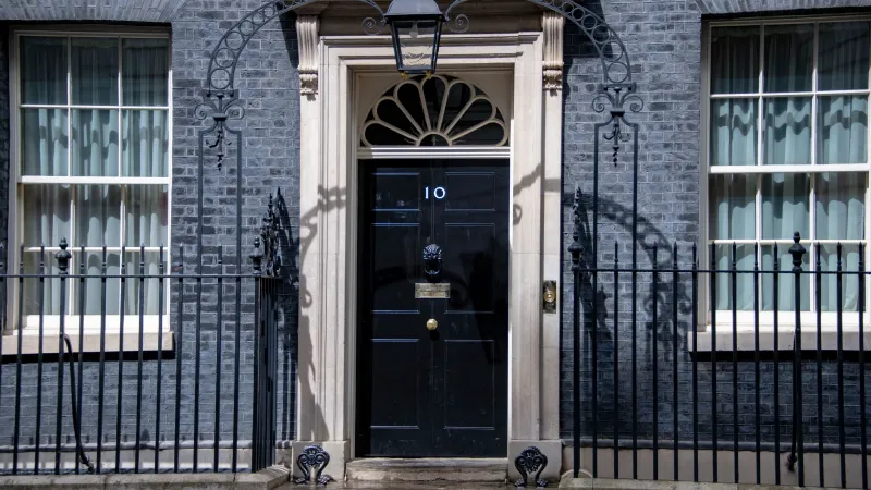 The entrance to 10 Downing Street in London